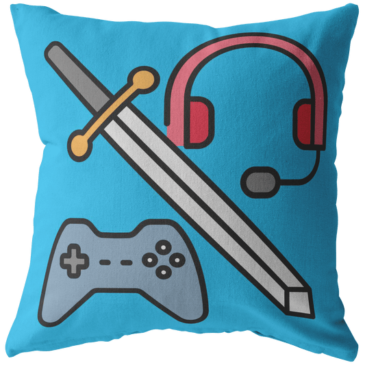 Gaming Adventure Throw Pillow, Kid Gamer Pillow, Kids Bedroom Decor, Gift for Gamer, RPG Decor - Caliber Shop