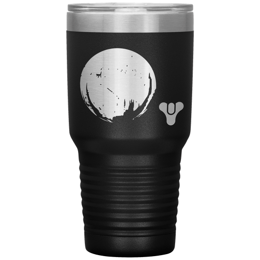 Destiny Traveler and Tricorn Logo 30oz Insulated Tumbler with Lid for Destiny 1 and 2 Players - Caliber Shop