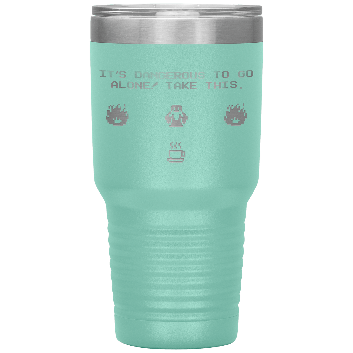 Legend of Zelda 8-Bit 30oz Insulated Tumbler with Lid for Nintendo RPG Gamers… - Caliber Shop