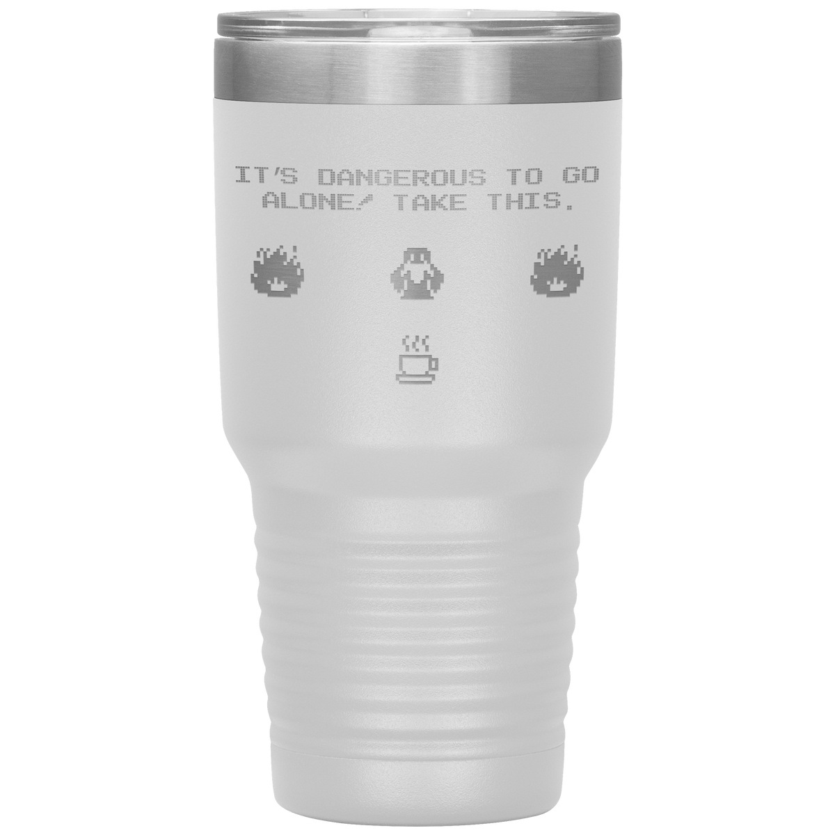 Legend of Zelda 8-Bit 30oz Insulated Tumbler with Lid for Nintendo RPG Gamers… - Caliber Shop
