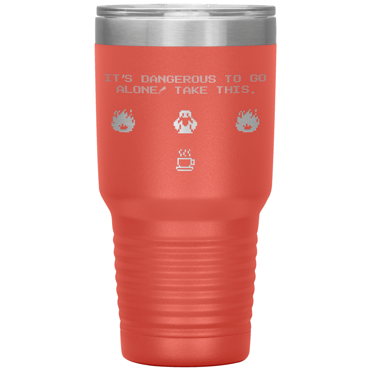 Legend of Zelda 8-Bit 30oz Insulated Tumbler with Lid for Nintendo RPG Gamers… - Caliber Shop