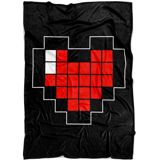 Zelda Pixel Heart Fleece Blanket, Unique Gift for Video Gamers and Zelda Fans, Nintendo Accessories - Caliber Shop
